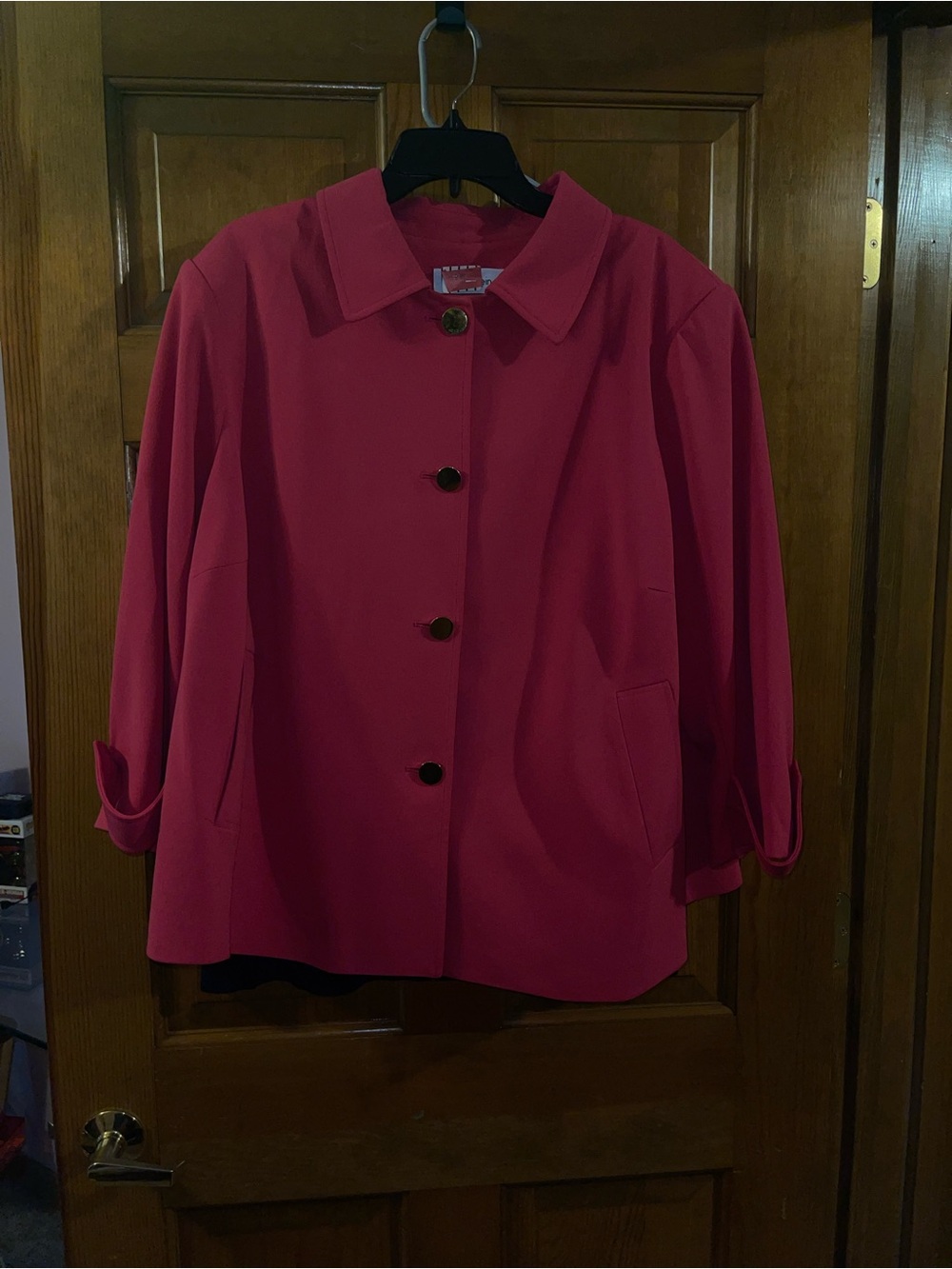 Calvin Klein Hot Pink Gold-Button Jacket